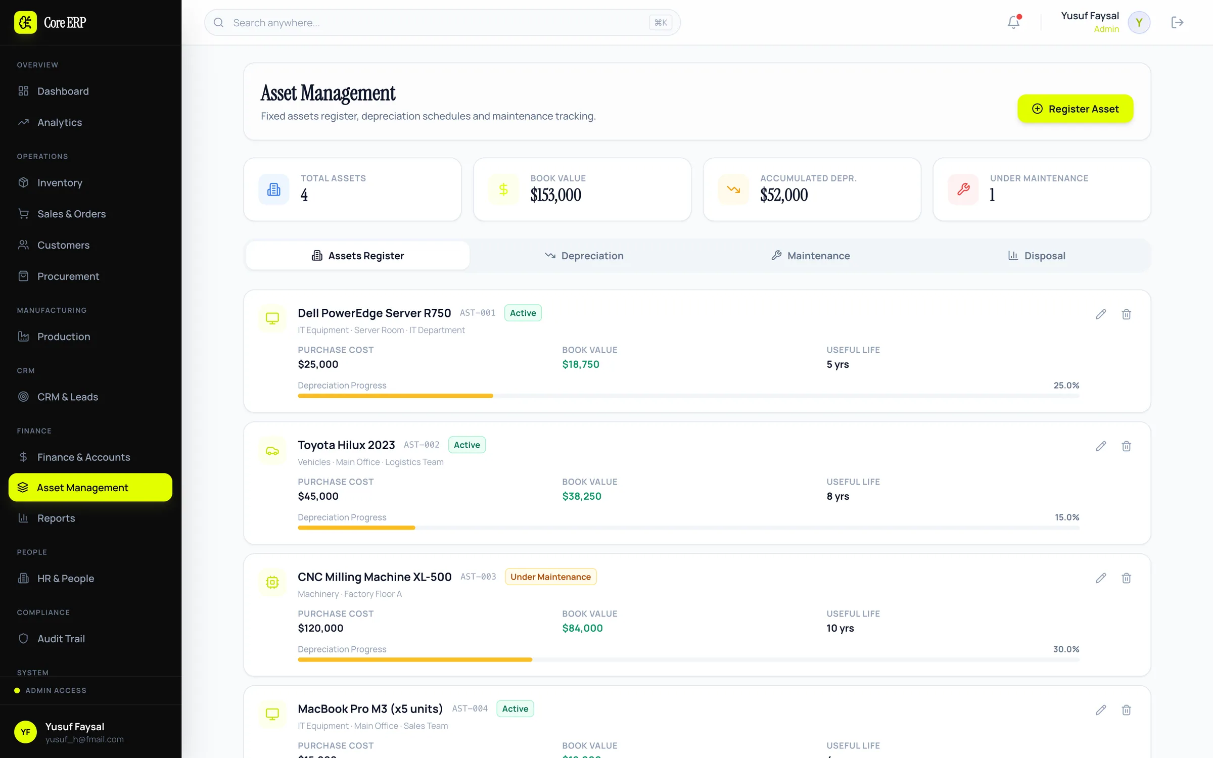AI ERP screenshot