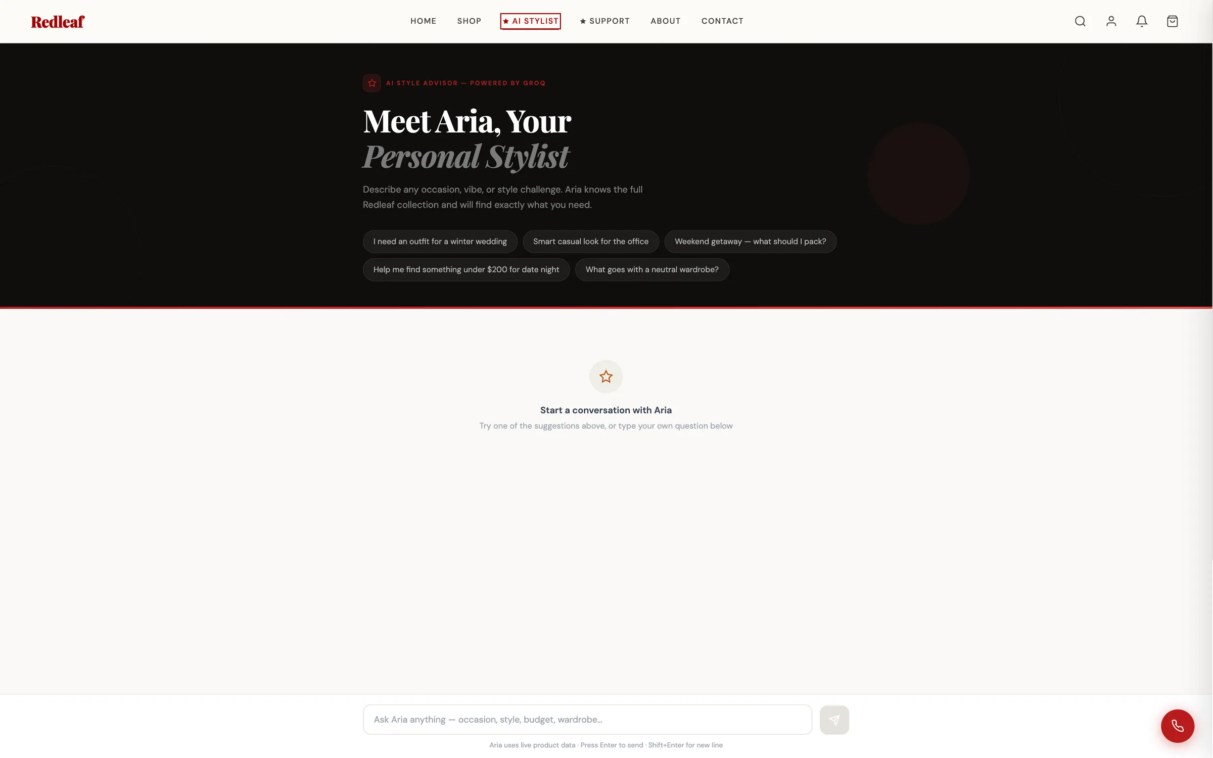 Redleaf screenshot